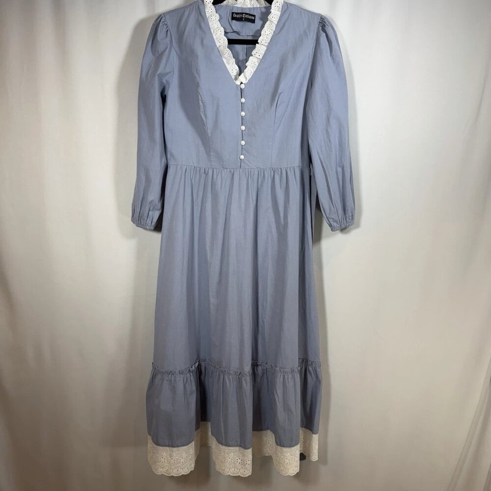 Scarlet Darkness Sm Colonial Prairie Renaissance Fair Costume Dress Cosplay READ